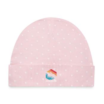 Pferderennen - Baby Premium Organic Mütze - Rosa/Weiße Punkte - Vorne