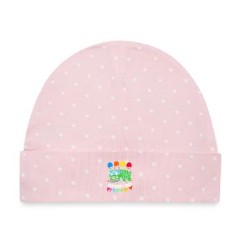 Müllwagen Müllauto Müllmann Mülleimer - Baby Premium Organic Mütze - Rosa/Weiße Punkte - Vorne