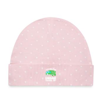 Müllwagen Müllauto Müllmann Mülleimer - Baby Premium Organic Mütze - Rosa/Weiße Punkte - Vorne