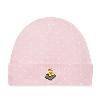 Fuchs Auto - Baby Premium Organic Mütze - Rosa/Weiße Punkte - Vorne