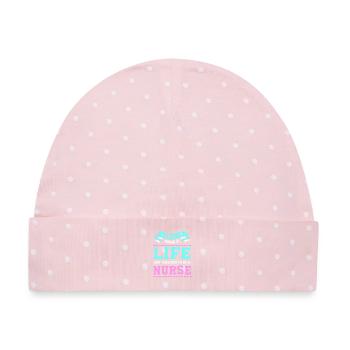 Notfall Krankenschwester - Baby Premium Organic Mütze - Rosa/Weiße Punkte - Vorne