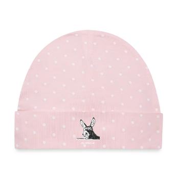 Stur. Aber herzlich. - Baby Premium Organic Mütze - Rosa/Weiße Punkte - Vorne