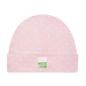 Remote Homeoffice - Baby Premium Organic Mütze - Rosa/Weiße Punkte - Vorne