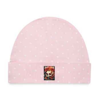 Schädel- und Tentakel-Ozeankunst - Baby Premium Organic Mütze - Rosa/Weiße Punkte - Vorne