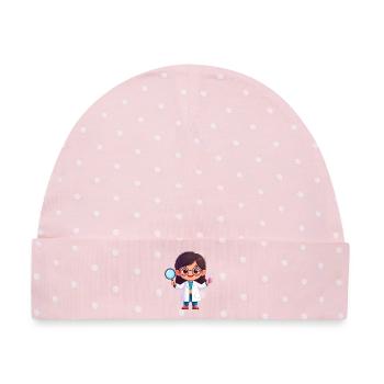 Kluge Wissenschaftlerin Mädchen Forscherin - Baby Premium Organic Mütze - Rosa/Weiße Punkte - Vorne