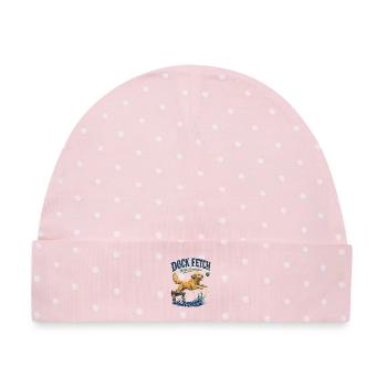 Dock-Apport mit Opa, Golden Retriever-Opa - Baby Premium Organic Mütze - Rosa/Weiße Punkte - Vorne