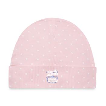 Lizenz zum Elternteil: Pflegevater - Baby Premium Organic Mütze - Rosa/Weiße Punkte - Vorne