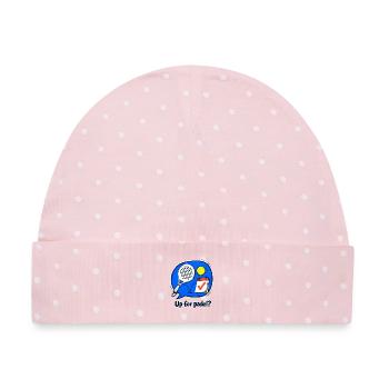 Padel-Gruppenchat-Einladung, wöchentlicher Club-Humor - Baby Premium Organic Mütze - Rosa/Weiße Punkte - Vorne