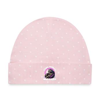 Gamer Gaming Raccoon Video Game - Baby Premium Organic Mütze - Rosa/Weiße Punkte - Vorne