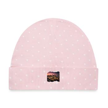 Nächtliche Guadalajara Skyline - Baby Premium Organic Mütze - Rosa/Weiße Punkte - Vorne