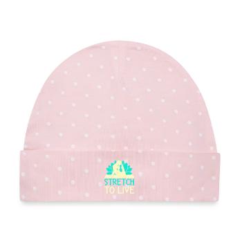 Yoga Stretch To Live Funny Yoga - Baby Premium Organic Mütze - Rosa/Weiße Punkte - Vorne