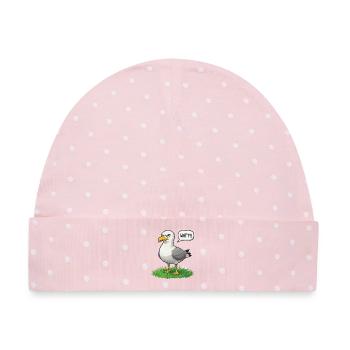 Watt Seagull Seabird Coast Beach Humor Saying - Baby Premium Organic Mütze - Rosa/Weiße Punkte - Vorne