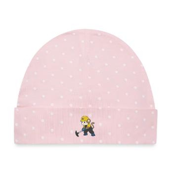Affe Bergarbeiter Spitzhacke Bergbau - Baby Premium Organic Mütze - Rosa/Weiße Punkte - Vorne