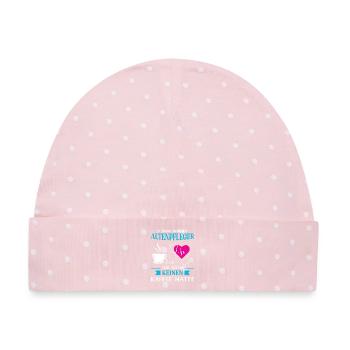 Altenpfleger Geschenk Altenpflege Pflegefachkraft - Baby Premium Organic Mütze - Rosa/Weiße Punkte - Vorne
