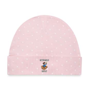 Think Out the Box – lustige Idiom-Zeichentrickserie - Baby Premium Organic Mütze - Rosa/Weiße Punkte - Vorne