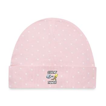 Steal My Thunder – Witzige Cartoon mit wörtlicher Redewendung - Baby Premium Organic Mütze - Rosa/Weiße Punkte - Vorne