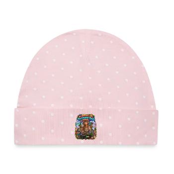 2624-3Y 3YE ABTEILUNG – ZU VIELE TABS IHRES - Baby Premium Organic Mütze - Rosa/Weiße Punkte - Vorne