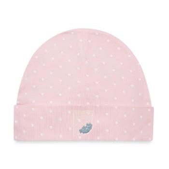 Hypotenusen-Hippo Traum - Baby Premium Organic Mütze - Rosa/Weiße Punkte - Vorne