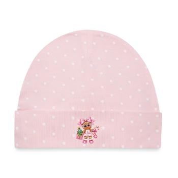 Weihnachten Stylishes Lebkuchen Girlie - Baby Premium Organic Mütze - Rosa/Weiße Punkte - Vorne