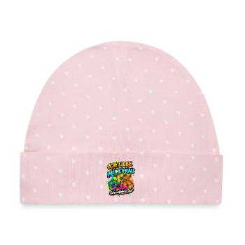 Ich liebe es, wenn meine Frau Fahrradfahren gravel - Baby Premium Organic Mütze - Rosa/Weiße Punkte - Vorne