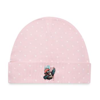 Rooster US Hahn - Baby Premium Organic Mütze - Rosa/Weiße Punkte - Vorne
