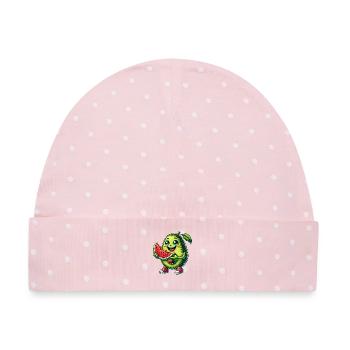 Süße Avocado Wassermelone Cartoon Sommer Früchte - Baby Premium Organic Mütze - Rosa/Weiße Punkte - Vorne
