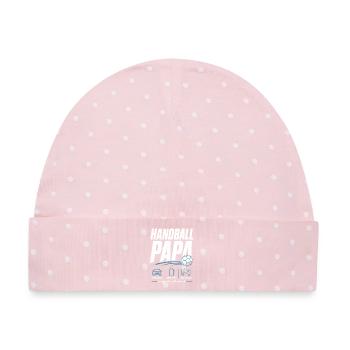 Handballpapa Geschenk – Saison für Saison - Baby Premium Organic Mütze - Rosa/Weiße Punkte - Vorne