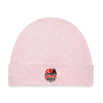 Bana Kölsche Mädche derler – Köln Streetwear - Baby Premium Organic Mütze - Rosa/Weiße Punkte - Vorne
