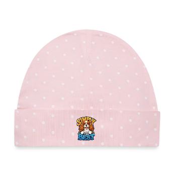 Kavallerier King Charles Spaniel - Baby Premium Organic Mütze - Rosa/Weiße Punkte - Vorne