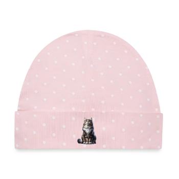 Norwegische Waldkatze Norwegian Forest - Baby Premium Organic Mütze - Rosa/Weiße Punkte - Vorne