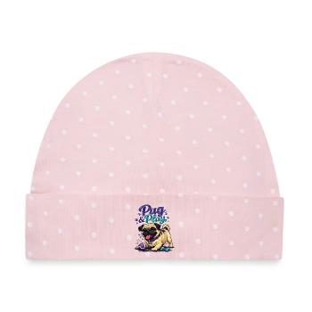 Mops & Spielzeugzeit - Baby Premium Organic Mütze - Rosa/Weiße Punkte - Vorne
