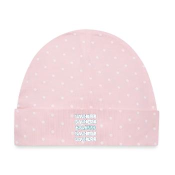Bauherr - Baby Premium Organic Mütze - Rosa/Weiße Punkte - Vorne