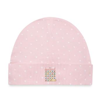Adventskalender Schoki für Schulkinder - Baby Premium Organic Mütze - Rosa/Weiße Punkte - Vorne