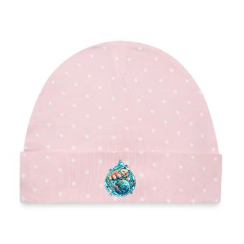 Kleine Tardigrade Kosmische Reise - Baby Premium Organic Mütze - Rosa/Weiße Punkte - Vorne