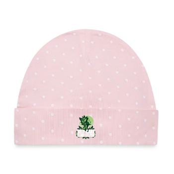 Mentale Gesundheit Bewusstsein Selbstfürsorge - Baby Premium Organic Mütze - Rosa/Weiße Punkte - Vorne
