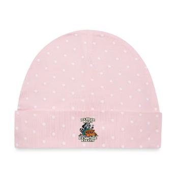 Waschbär – Ich suche nicht, ich sortiere kreativ - Baby Premium Organic Mütze - Rosa/Weiße Punkte - Vorne