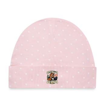 Offizieller Ja-Sager – Bär Bräutigam Hochzeit - Baby Premium Organic Mütze - Rosa/Weiße Punkte - Vorne
