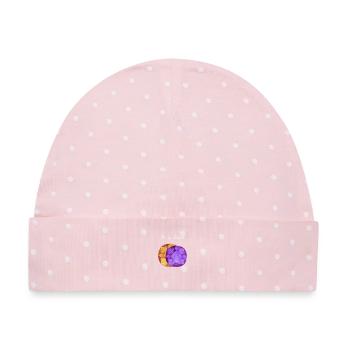 Er ist der auferstandene geometrische Edelstein - Baby Premium Organic Mütze - Rosa/Weiße Punkte - Vorne