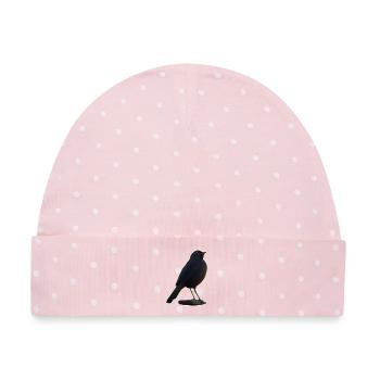 Amsel - Baby Premium Organic Mütze - Rosa/Weiße Punkte - Vorne