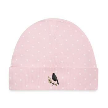 Amsel - Baby Premium Organic Mütze - Rosa/Weiße Punkte - Vorne