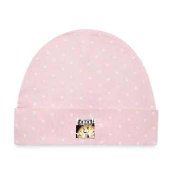 Schauen Sie auf die Zeit - Baby Premium Organic Mütze - Rosa/Weiße Punkte - Vorne