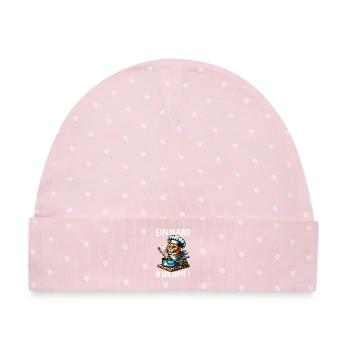 Ein Haar in der Suppe - süßes Katzen Design - Baby Premium Organic Mütze - Rosa/Weiße Punkte - Vorne