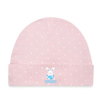 Werdende Mutter Ostern Gender Reveal - Baby Premium Organic Mütze - Rosa/Weiße Punkte - Vorne