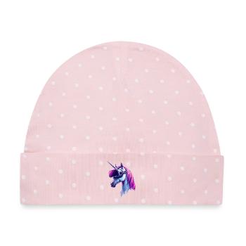 Cyber-Einhorn mit VR-Headset — Futuristische Kunst - Baby Premium Organic Mütze - Rosa/Weiße Punkte - Vorne