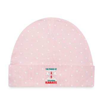 Okinawa Karate Zanshin Design - Baby Premium Organic Mütze - Rosa/Weiße Punkte - Vorne