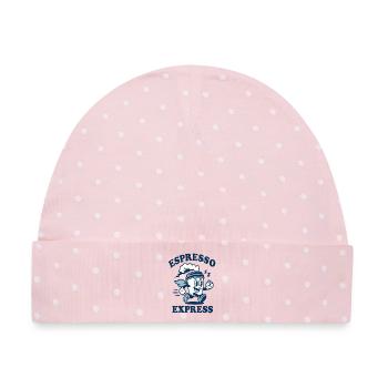 Espresso Express Maskottchen - Baby Premium Organic Mütze - Rosa/Weiße Punkte - Vorne