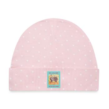 Wombat Zuflucht im Wald - Baby Premium Organic Mütze - Rosa/Weiße Punkte - Vorne