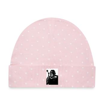 Kühner Hockey-Affe - Baby Premium Organic Mütze - Rosa/Weiße Punkte - Vorne