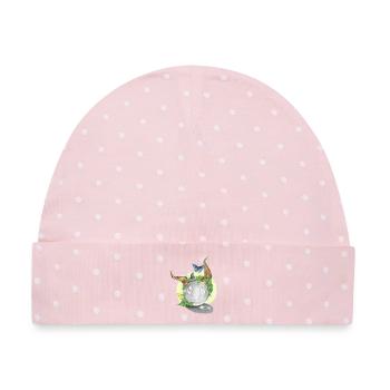 02. Bewahrerseele - Baby Premium Organic Mütze - Rosa/Weiße Punkte - Vorne