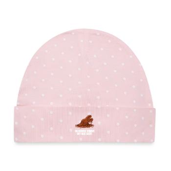 Hasi Ostern Schokohase lustig - Baby Premium Organic Mütze - Rosa/Weiße Punkte - Vorne